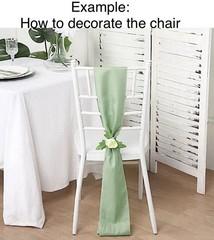 10 light green fabric ribbons for decorating chairs- (58 Inches X 13 inches).