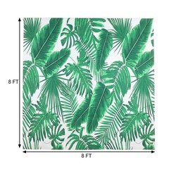 8 ft Printed Vinyl PHOTO BACKDROP Tropical Leaves Party BANNER Events