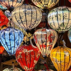 set 5 pcs silk lantern decoration size 18 inches