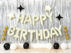 Cream Green Happy Birthday Banner Balloon Aluminum Foil 16 Inch Letter,10 Inc…