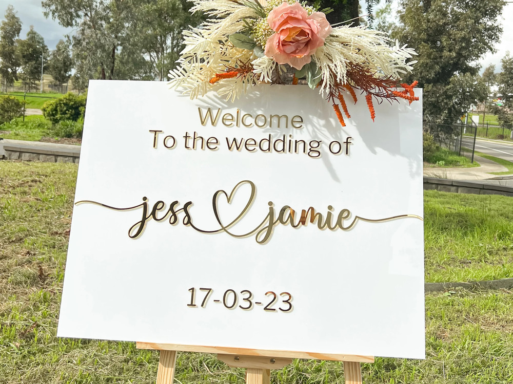 Acrylic 3D Welcome Wedding Horizontal Signage – Style 2