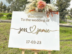 Acrylic 3D Welcome Wedding Horizontal Signage – Style 2