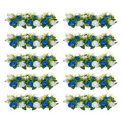 VEVOR Flower Balls Wedding Centerpieces Fake Flower Arrangement Blue+White 10PCS