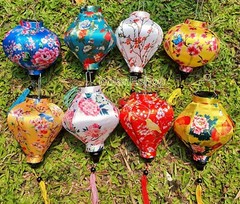 Vietnam Silk Lanterns 22cm for Wedding Party Decoration Restaurant Garden -Set 8