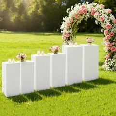 Display Pedestal Stands Set of 6 Freestanding Cuboid Display Plinths, 3 Sizes US