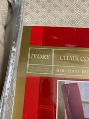 Lot Of 4 Sears Ivory Damask Chair Covers Holiday Christmas 18″ x 24″ x 40″ NEW