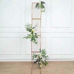 7 ft GOLD Wavy Grid Metal Floral Display Frame Wedding Arch BACKDROP STAND Party