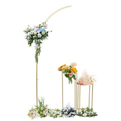 Ballon Arch Stand and 2 Flower Stands, Arch Backdrop Stand for Parties Wedding