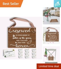 Charming Wooden Reserved Sign for Father of Groom – Wedding Memorial Decoration