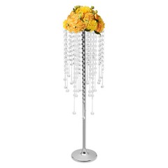 10pc Crystal Silver Flower Stand 75cm Large Flower Stand Wedding Decor