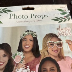 Photo Booth Props Wedding Engagement Bridal Shower Party Stick Sign Set