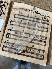 22”X 18”X 1.5”Anniversary, Wedding, Gift, Engraved, Music Sheet, Resin Top Coat!