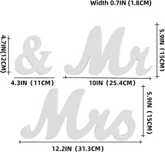 Mr and Mrs Sign for Wedding Table,Large White Mr and Mrs Sign,Wooden Letters,Mr