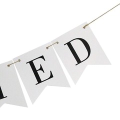 Vintage Just Married Banner Wedding Bunting Photo Booth Props Signs Garland B…