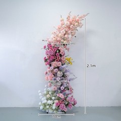 Angela Flower Floral Arch Backdrop Wedding Pink White Purple 2.4m 2.1m