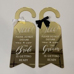 Please Do Not Disturb Wedding Signs His & Hers Studio Door Hanger Bride Groom