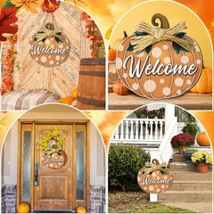 Shellwei Thanksgiving Fall Door Decoration Pumpkin Welcome Sign Thanksgiving …