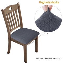 Stretch Chair Seat Covers 6 PCS, Removable Washable Dining Chair Covers Anti-…