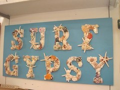 Beach Decor “Surf Gypsy” Shell Letters – Seashell letters – Beach Sign