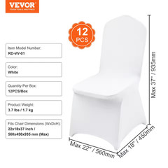 12/30/50/100 PCS White Stretch Spandex Folding Chair Cover for Wedding Dining