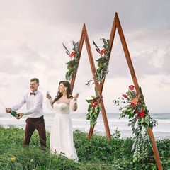 Set of 2 Nesting Wood Wedding Arch Huge Decorative Garden Wedding Backdrop Stand