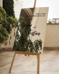 Silver Mirror Acrylic Welcome Wedding Sign – Wedding Signage – Wedding Decor