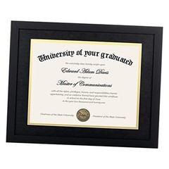 x4 Diploma Frame Certificate Degree Document Frame with High Definition 1 Black