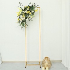 7 ft Gold Metal Floral Display Frame Rectangle BACKDROP STAND Wedding Arch Event