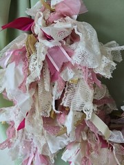 Victorian Romance 12′ Vintage Lace And Ribbon Garland Ivory, Rose And Gold