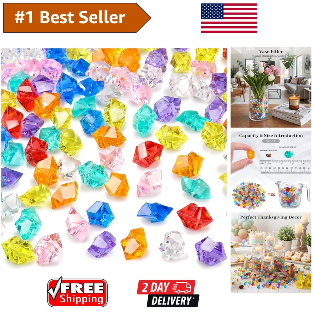 150PCS Water-Resistant Acrylic Gems – Perfect for Vibrant Displays & Aquariums