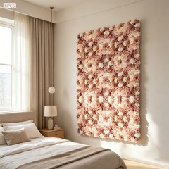 6 Pcs Artificial Flower Wall Panel, Artificial Floral Wall Decoration Backdrop