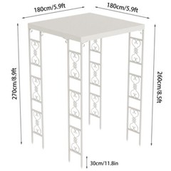 Heavy Duty French Style Outdoor Roof Metal Gazebo White Wedding Canopy Garden US