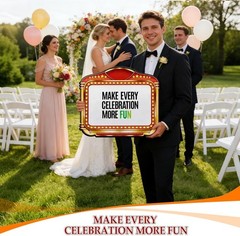 Double-Sided Wedding Bottle Service Sign Set, 22″x20″, Yellow, 2 Pack