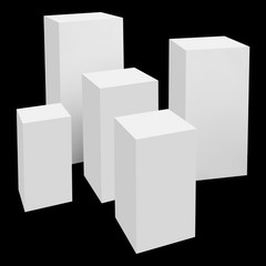 Square Display Stands For Party-set Of 5 White Cake Pedestal Stand Decoration