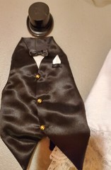 Bride and Groom Wedding Set Veil Dress Black Tux candelabra bells, pen holders