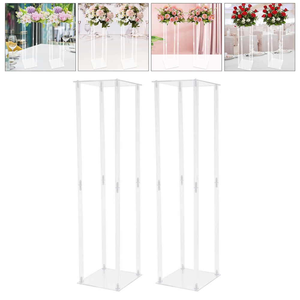 2PCS 39″ Acrylic Flower Stand Column Vase Centerpieces Clear Wedding Decoration