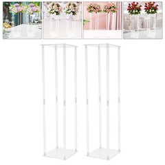 2PCS 39″ Acrylic Flower Stand Column Vase Centerpieces Clear Wedding Decoration