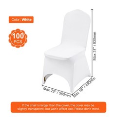 Uimoso 100PCS White Stretch Spandex Chair Covers for Weddings, Parties,