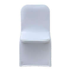 White Wedding Chair Cover Fitted Polyester Set of 6 Banquet Folding Party Event