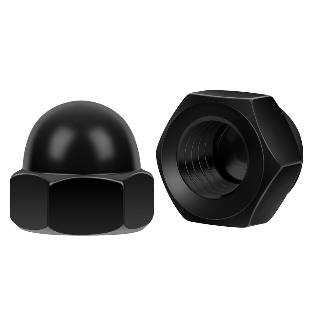 5/16-18 Acorn Cap Nuts, 25 PCS Black Coating Acorn Dome Cap Nuts, Hex Drive, …