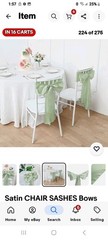 100 Pieces Sage Green Satin Chair Sashes for Wedding Reception Party Hotel Home