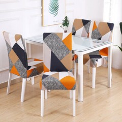 1/4pcs Spandex Stretch Chair Covers Printed Dining Room Seat Slipcovers Decor