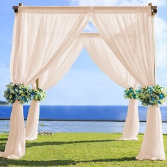 NUDE 5ft x 14ft Premium Chiffon SHEER CURTAIN Window Drape Panel Party Events