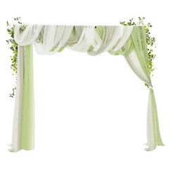 Wedding Arch Draping Fabric 26.2 x 2.5FT Green Rose Artificial Flower Decor