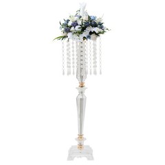 26in Acrylic Crystal Floral Vase Flower Stand Holders For Wedding Table