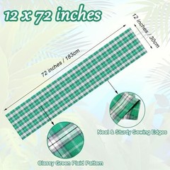 Tartan Plaid Table Runner 72 Inch – Green Plaid Table Runner for Holiday Home