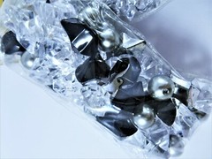 Decorative Bowl Fillers Table Scatters Acrylic Clear Black Silver 6 Packages