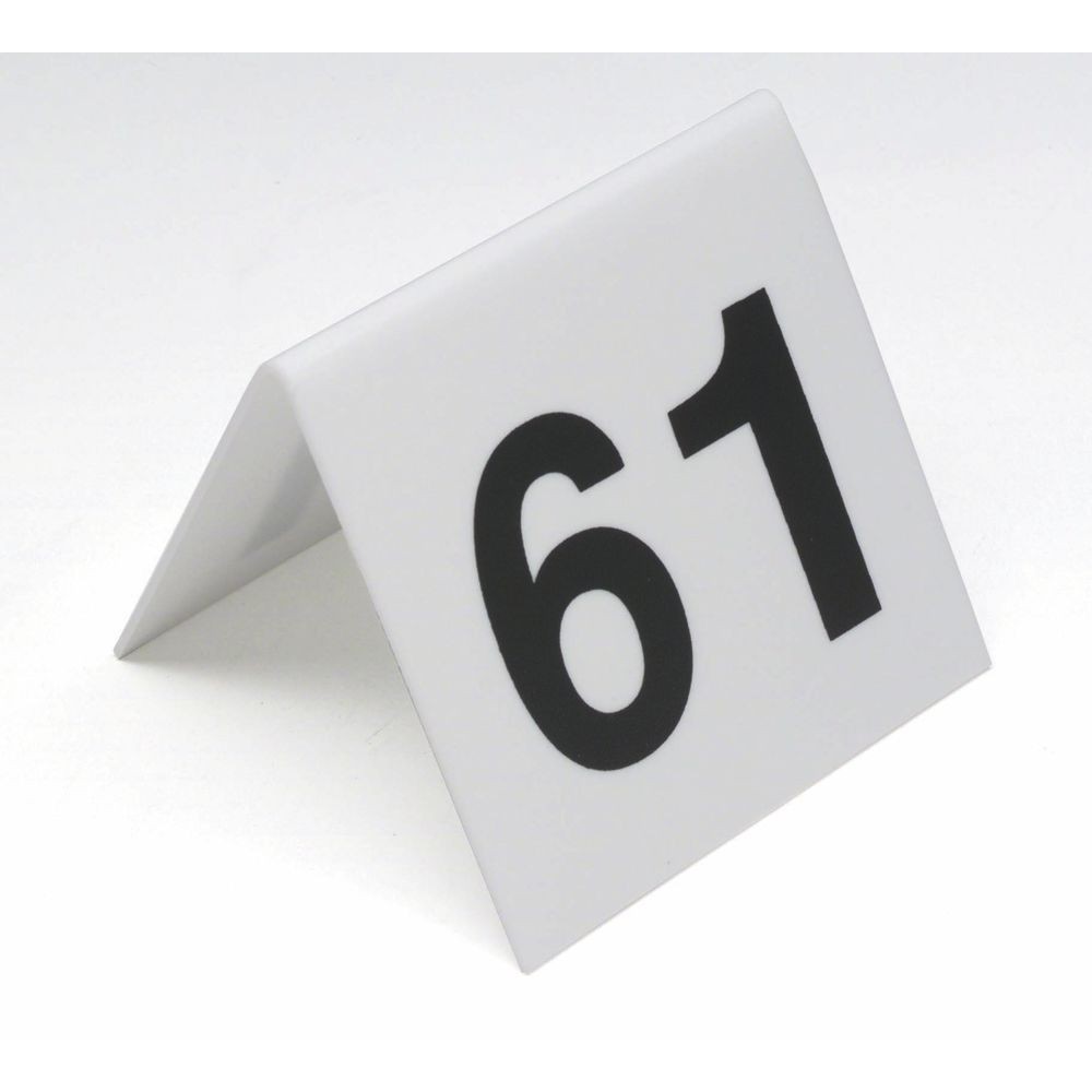 G.E.T. Plastic Black On White Table Number Cards Numbers 51 to 75-3″L x 3″H