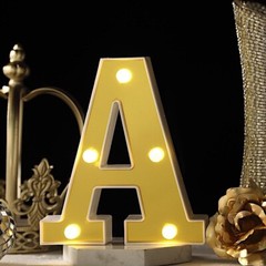6″ tall GOLD A LED Lighted Marquee Letters Sign Party Wedding Events Decorations