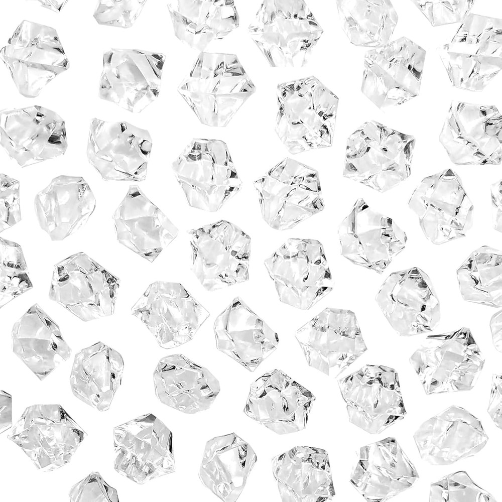 Fake Ice Rocks, 140PCS Big Acrylic Rocks Plastic Diamonds, Vase Fillers Table Sc